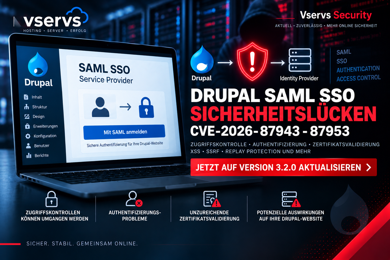 Drupal SAML SSO Sicherheitslücke Security Update auf Version 3.2.0