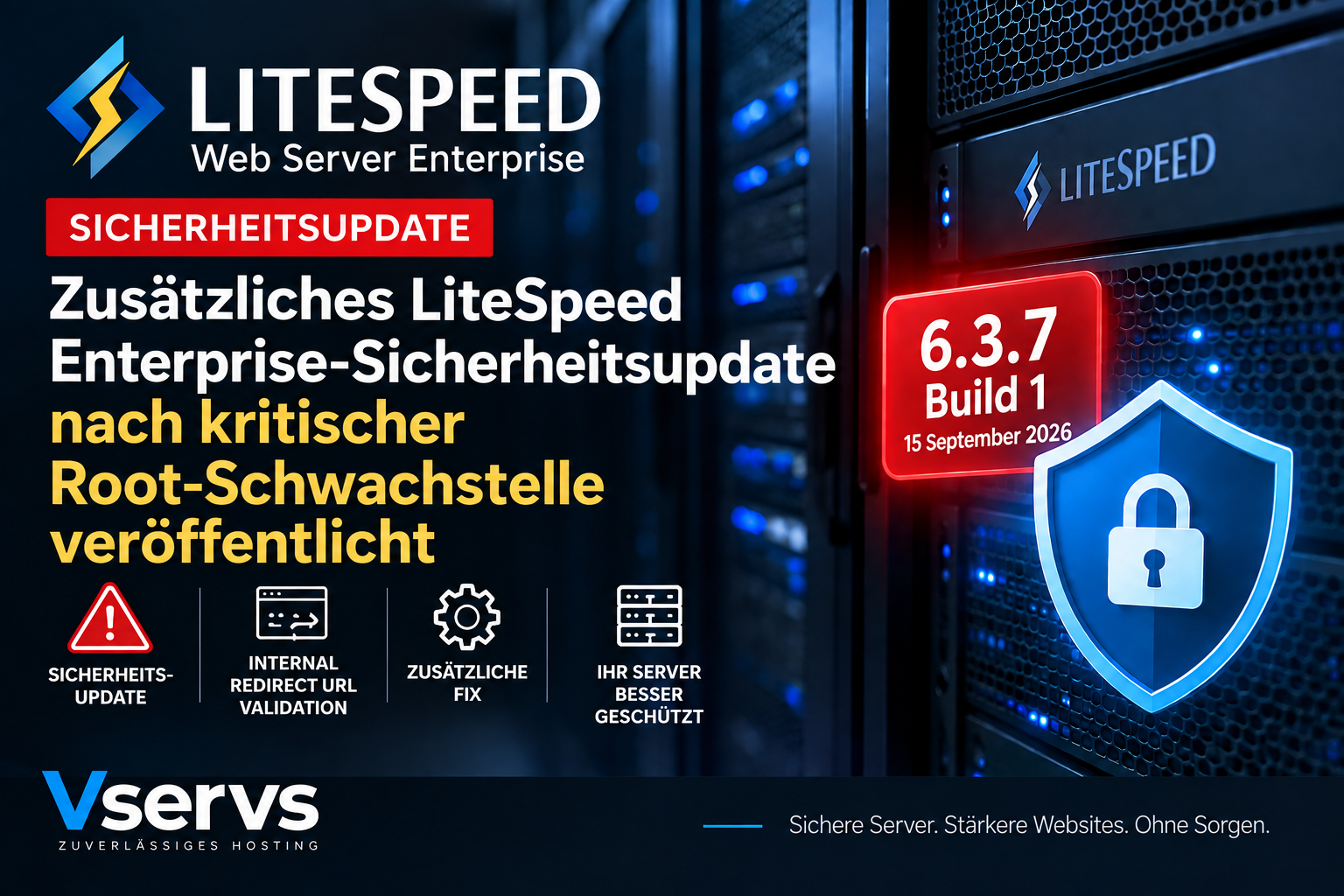 LiteSpeed Enterprise 6.3.7 Build 1 enthält einen zusätzlichen Security-Fix für die Validierung interner Redirect-URLs