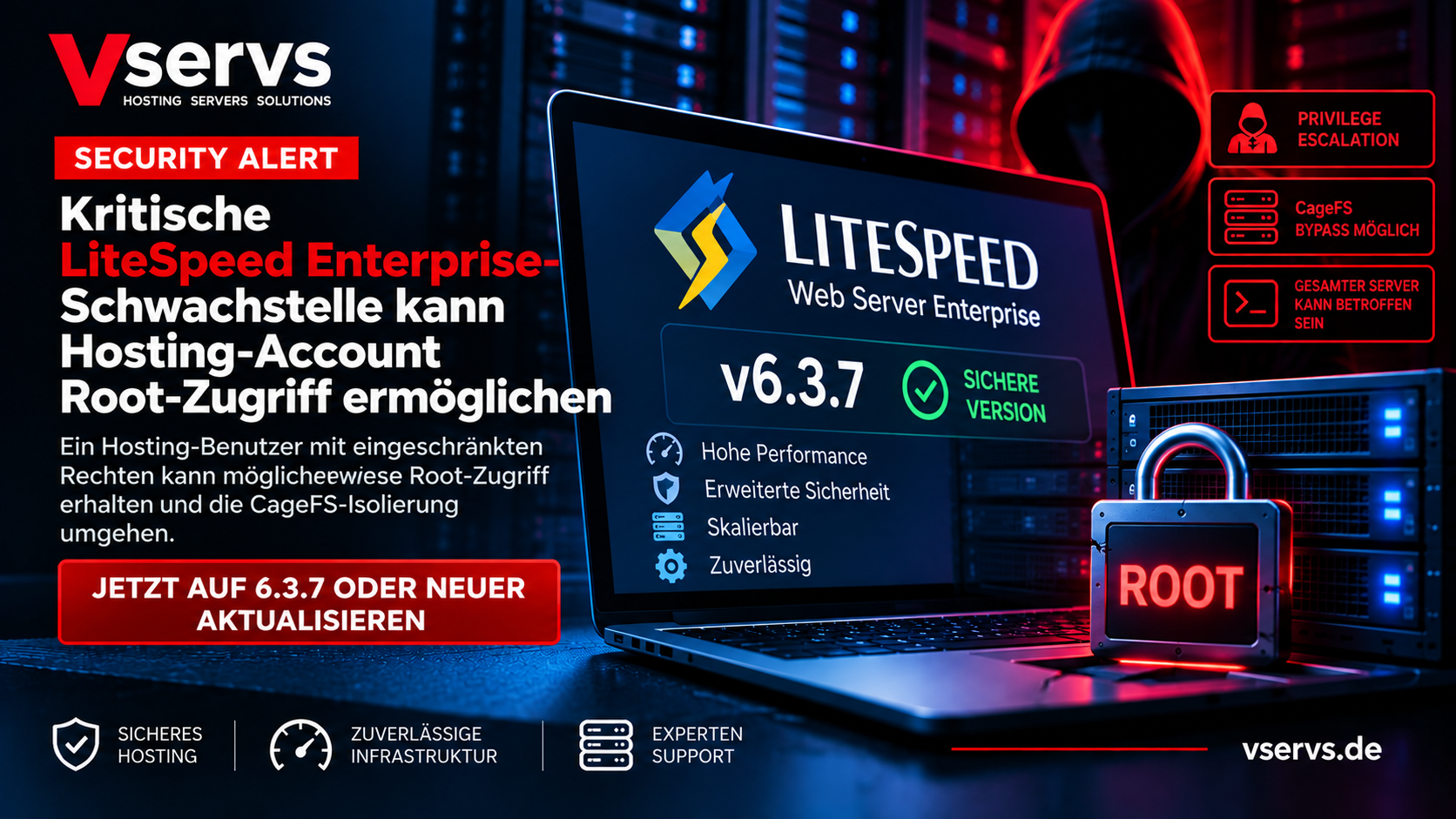Kritische LiteSpeed Enterprise-Schwachstelle kann einem Hosting-Account Root-Zugriff ermöglichen und die CageFS-Isolierung umgehen