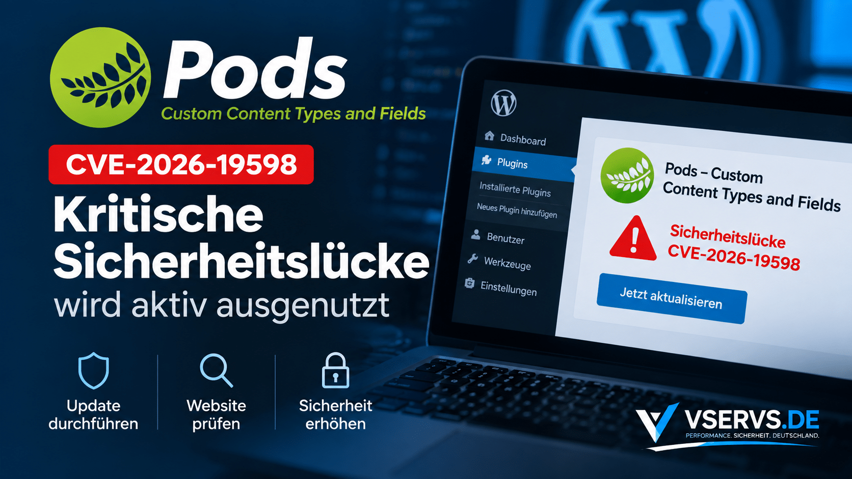Pods WordPress Schwachstelle CVE-2026-19598 aktiv ausgenutzt