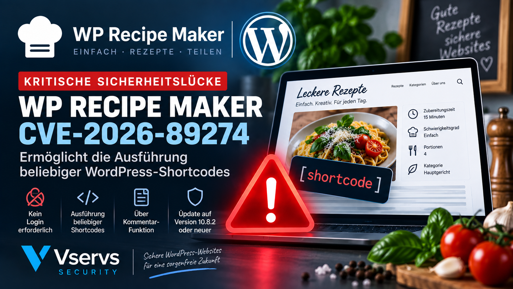 Kritische WP Recipe Maker Sicherheitslücke CVE-2026-89274 ermöglicht die Ausführung beliebiger WordPress-Shortcodes