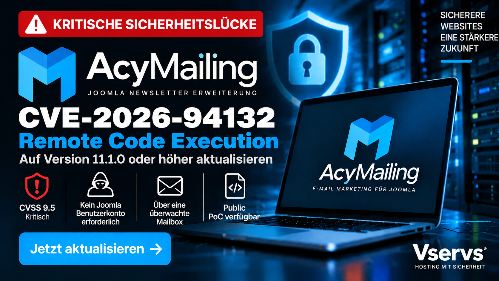 Kritische AcyMailing Sicherheitslücke CVE-2026-94132 in Joomla kann Remote Code Execution ermöglichen