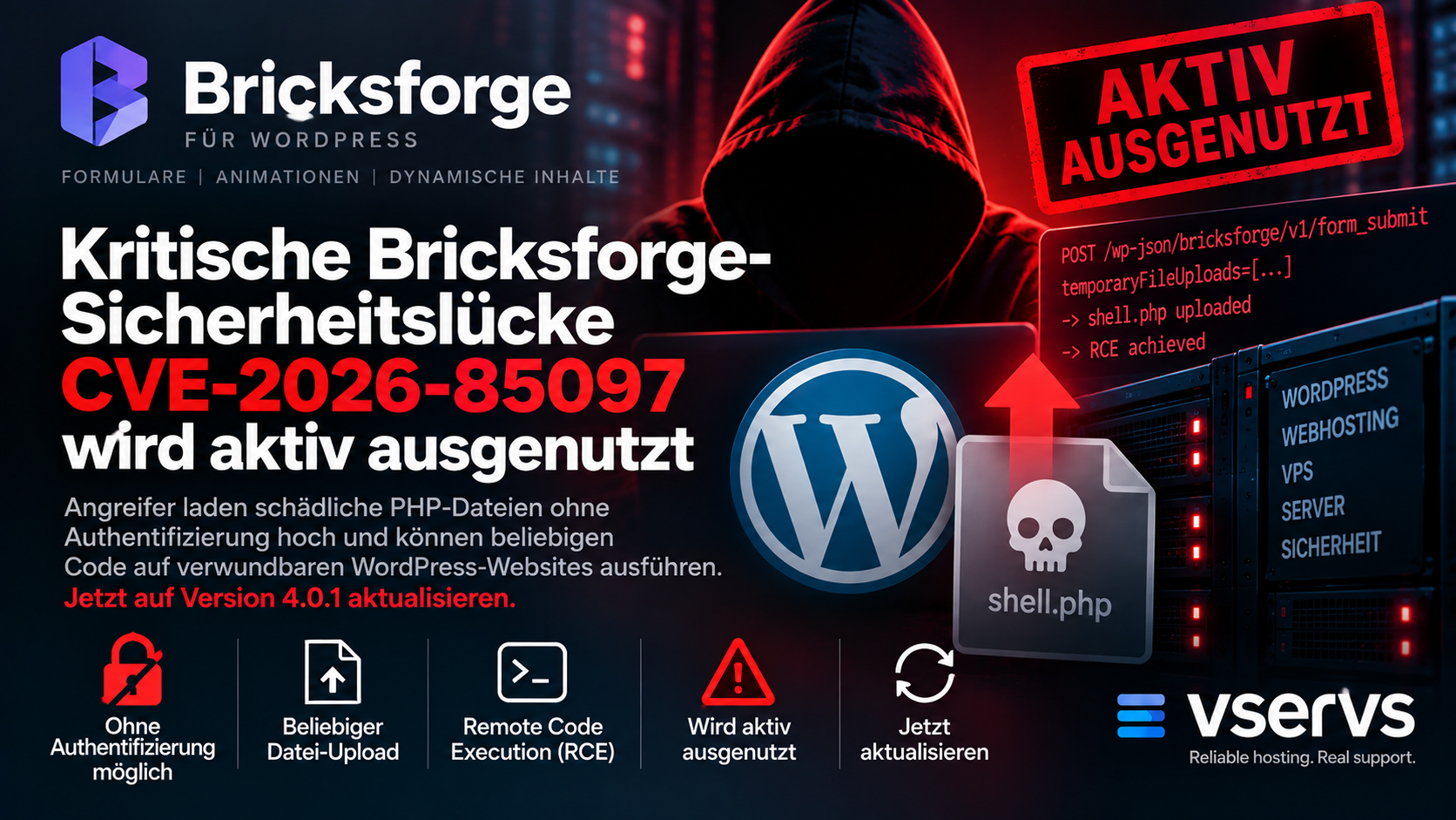 Kritische Bricksforge Sicherheitslücke CVE-2026-85097 wird aktiv für Remote Code Execution ohne Anmeldung ausgenutzt