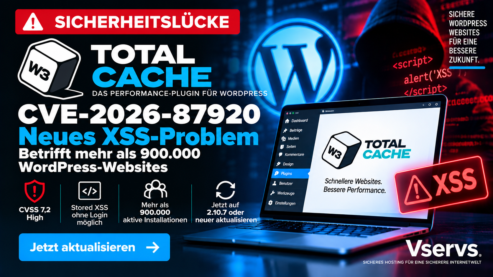 W3 Total Cache Sicherheitslücke CVE-2026-87920 ermöglicht Stored XSS auf WordPress-Websites