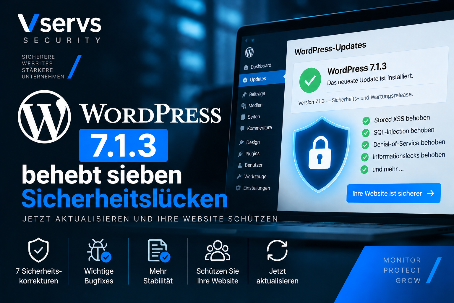 WordPress 7.1.3 Sicherheitsupdate behebt sieben Sicherheitslücken